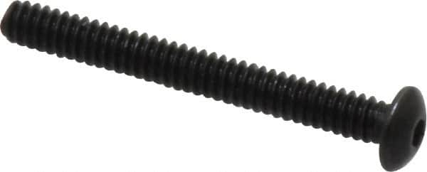 Value Collection - #4-40 UNC Hex Socket Drive, Button Screw - Alloy Steel, Black Oxide Finish, Fully Threaded, 1" Length Under Head - Makers Industrial Supply