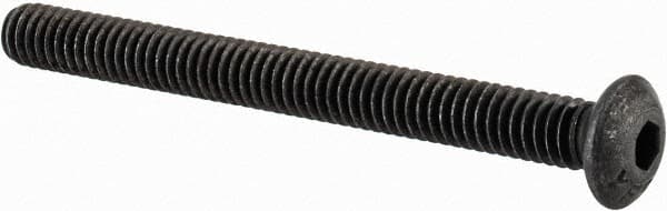 Value Collection - #8-32 UNC Hex Socket Drive, Button Screw - Alloy Steel, Black Oxide Finish, Fully Threaded, 1-3/4" Length Under Head - Makers Industrial Supply