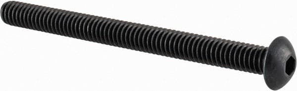 Value Collection - #8-32 UNC Hex Socket Drive, Button Screw - Alloy Steel, Black Oxide Finish, Fully Threaded, 2" Length Under Head - Makers Industrial Supply