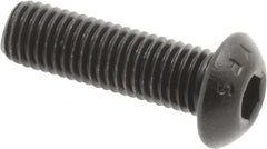 Value Collection - 1/4-28 UNF Hex Socket Drive, Button Screw - Alloy Steel, Black Oxide Finish, Fully Threaded, 7/8" Length Under Head - Makers Industrial Supply