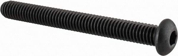 Value Collection - 5/16-18 UNC Hex Socket Drive, Button Screw - Alloy Steel, Black Oxide Finish, Fully Threaded, 3" Length Under Head - Makers Industrial Supply