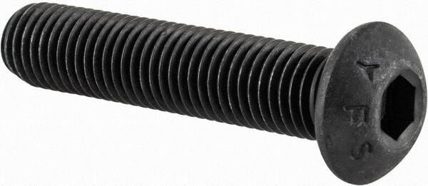 Value Collection - 5/16-24 UNF Hex Socket Drive, Button Screw - Alloy Steel, Black Oxide Finish, Fully Threaded, 1-1/2" Length Under Head - Makers Industrial Supply