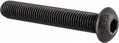 Value Collection - 5/16-24 UNF Hex Socket Drive, Button Screw - Alloy Steel, Black Oxide Finish, Fully Threaded, 2" Length Under Head - Makers Industrial Supply