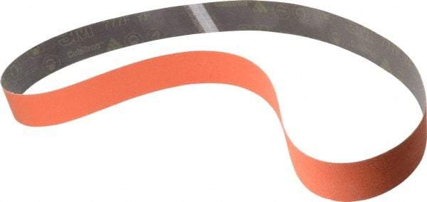 3M - 2" Wide x 60" OAL, 80 Grit, Ceramic Abrasive Belt - Ceramic, Medium, Coated, YF Weighted Cloth Backing, Wet/Dry, Series 777F - Makers Industrial Supply