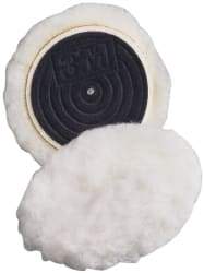 3M - 3" Diam Wool Bonnet Pad - 15/16" Pile, Hook & Loop Attachment - Makers Industrial Supply