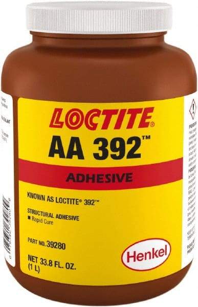 Loctite - 33.18 oz Bottle Two Part Acrylic Adhesive - 15 min Working Time, 2,500 psi Shear Strength - Makers Industrial Supply