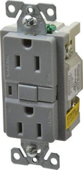 Cooper Wiring Devices - 1 Phase, 5-15R NEMA, 125 VAC, 15 Amp, Self Grounding, GFCI Receptacle - 2 Pole, Back and Side Wiring, Tamper Resistant, Specification Grade - Makers Industrial Supply