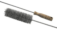 Schaefer Brush - 3" Diam, 6" Bristle Length, Boiler & Furnace Fiber Brush - Standard Wood Handle, 42" OAL - Makers Industrial Supply