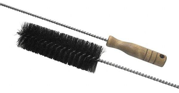 Schaefer Brush - 2" Diam, 6" Bristle Length, Boiler & Furnace Fiber & Hair Brush - Standard Wood Handle, 42" OAL - Makers Industrial Supply