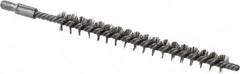 Schaefer Brush - 3" Brush Length, 5/16" Diam, Double Stem, Single Spiral Tube Brush - 4-1/2" Long, Stainless Steel, 8-32 Male Connection - Makers Industrial Supply