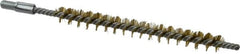 Schaefer Brush - 3" Brush Length, 5/16" Diam, Double Stem, Single Spiral Tube Brush - 4-1/2" Long, Brass, 8-32 Male Connection - Makers Industrial Supply