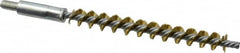 Schaefer Brush - 4" Brush Length, 7/16" Diam, Double Stem, Single Spiral Tube Brush - 6-1/4" Long, Brass, 1/4-28 Male Connection - Makers Industrial Supply