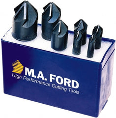 M.A. Ford - 7 Piece, 1/4 to 1" Head Diam, 120° Included Angle, Single End Countersink Set - Makers Industrial Supply