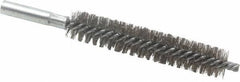 Schaefer Brush - 4" Brush Length, 13/16" Diam, Double Stem, Double Spiral Tube Brush - 6" Long, Stainless Steel, 12-24 Female Connection - Makers Industrial Supply