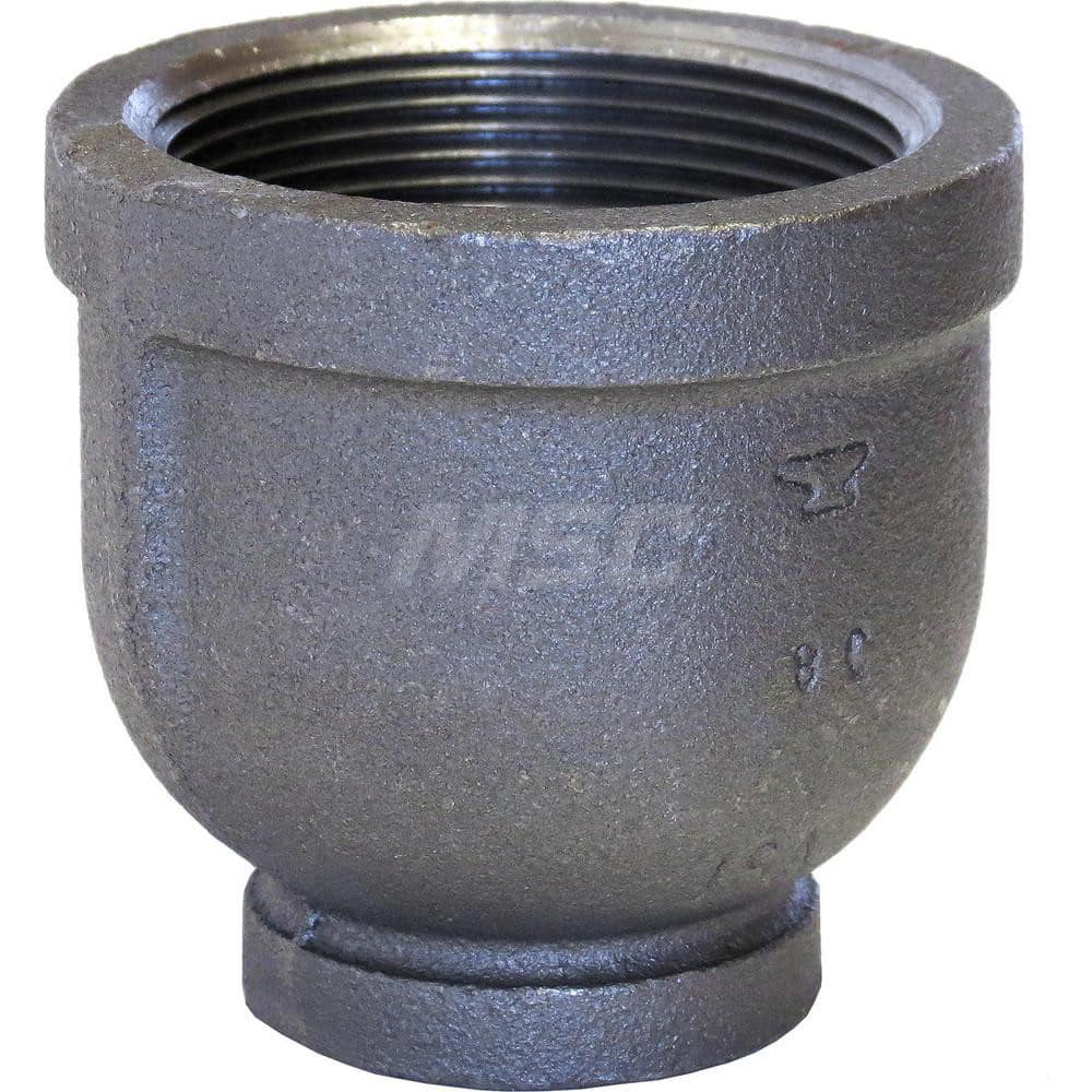 Black Reducing Coupling: 1/2 x 1/8″, 150 psi, Threaded Malleable Iron, Galvanized Finish, Class 150