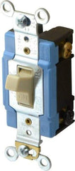 Cooper Wiring Devices - 2 Pole, 120 to 277 VAC, 15 Amp, Industrial Grade, Toggle, Wall and Dimmer Light Switch - 1.3 Inch Wide x 4.19 Inch High, Fluorescent - Makers Industrial Supply