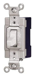 Cooper Wiring Devices - 4 Pole, 120 to 277 VAC, 15 Amp, Industrial Grade, Toggle, Wall and Dimmer Light Switch - 1.3 Inch Wide x 4.19 Inch High, Fluorescent - Makers Industrial Supply