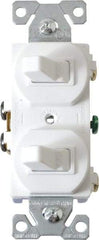 Cooper Wiring Devices - 1 Pole, 120/277 VAC, 15 Amp, Flush Mounted, Duplex Switch - NonNEMA Configuration, 2 Switch, Back Side Wiring, cULus Listed, NOM 426, RoHS Compliant Standard - Makers Industrial Supply