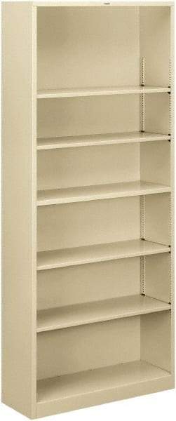 Hon - 6 Shelf, 81-1/8" High x 34-1/2" Wide Bookcase - 12-5/8" Deep, Steel, Putty - Makers Industrial Supply