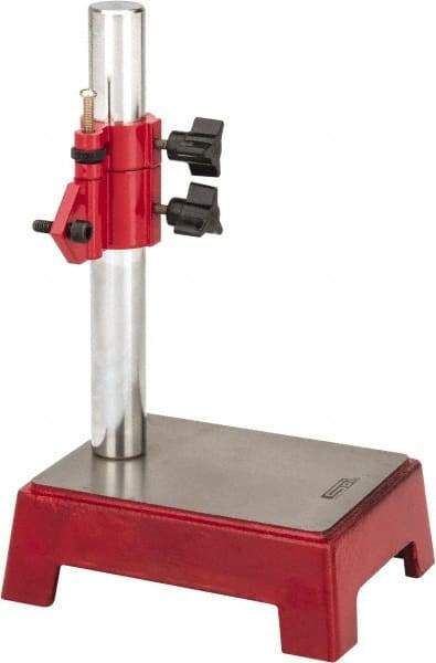 SPI - Cast Iron (Base), Rectangular Base, Comparator Gage Stand - 8" High, 5-1/2" Base Length x 4-11/32" Base Width x 2" Base Height, Includes Holder - Makers Industrial Supply