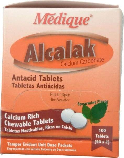 Medique - Mint Flavor Alcalak Tablets - Antacids & Stomach Relief - Makers Industrial Supply