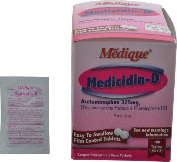 Medique - Medicidin-D Tablets - Cold & Allergy Relief - Makers Industrial Supply