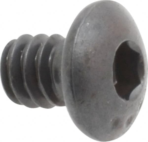 Made in USA - #10-24 UNC Hex Socket Drive, Button Screw - Alloy Steel, Black Oxide Finish, Fully Threaded, 1/4" Length Under Head - Makers Industrial Supply