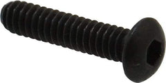 Made in USA - #10-24 UNC Hex Socket Drive, Button Screw - Alloy Steel, Black Oxide Finish, Fully Threaded, 7/8" Length Under Head - Makers Industrial Supply