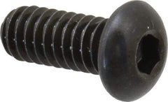 Made in USA - 1/4-20 UNC Hex Socket Drive, Button Screw - Alloy Steel, Black Oxide Finish, Fully Threaded, 5/8" Length Under Head - Makers Industrial Supply