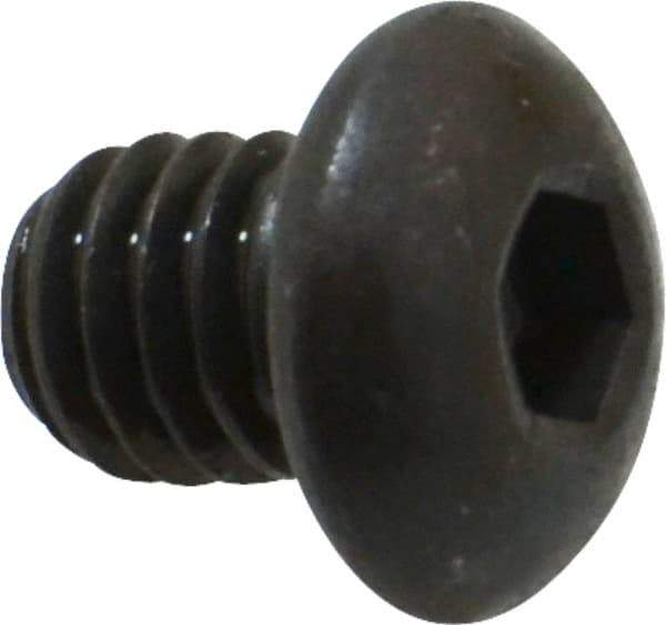 Made in USA - 5/16-18 UNC Hex Socket Drive, Button Screw - Alloy Steel, Black Oxide Finish, Fully Threaded, 3/8" Length Under Head - Makers Industrial Supply