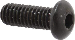 Made in USA - 5/16-18 UNC Hex Socket Drive, Button Screw - Alloy Steel, Black Oxide Finish, Fully Threaded, 7/8" Length Under Head - Makers Industrial Supply