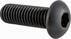 Made in USA - 1/2-13 UNC Hex Socket Drive, Button Screw - Alloy Steel, Black Oxide Finish, Fully Threaded, 1-1/2" Length Under Head - Makers Industrial Supply