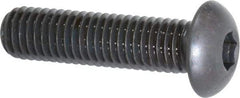 Made in USA - 1/2-13 UNC Hex Socket Drive, Button Screw - Alloy Steel, Black Oxide Finish, Fully Threaded, 2" Length Under Head - Makers Industrial Supply