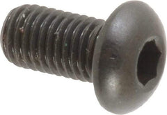 Made in USA - 1/4-28 UNF Hex Socket Drive, Button Screw - Alloy Steel, Black Oxide Finish, Fully Threaded, 1/2" Length Under Head - Makers Industrial Supply