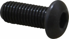 Made in USA - 1/4-28 UNF Hex Socket Drive, Button Screw - Alloy Steel, Black Oxide Finish, Fully Threaded, 5/8" Length Under Head - Makers Industrial Supply