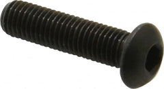 Made in USA - 1/4-28 UNF Hex Socket Drive, Button Screw - Alloy Steel, Black Oxide Finish, Fully Threaded, 1" Length Under Head - Makers Industrial Supply