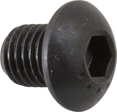 Made in USA - 5/16-24 UNF Hex Socket Drive, Button Screw - Alloy Steel, Black Oxide Finish, Fully Threaded, 3/8" Length Under Head - Makers Industrial Supply