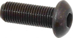 Made in USA - 3/8-24 UNF Hex Socket Drive, Button Screw - Alloy Steel, Black Oxide Finish, Fully Threaded, 1" Length Under Head - Makers Industrial Supply