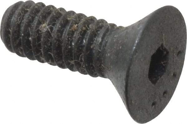 Made in USA - #5-40 UNC Hex Socket Drive, 82° Flat Screw - Alloy Steel, Black Oxide Finish, Fully Threaded, 3/8" OAL - Makers Industrial Supply