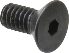 Made in USA - #8-32 UNC Hex Socket Drive, 82° Flat Screw - Alloy Steel, Black Oxide Finish, Fully Threaded, 3/8" OAL - Makers Industrial Supply