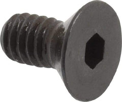 Made in USA - 1/4-20 UNC Hex Socket Drive, 82° Flat Screw - Alloy Steel, Black Oxide Finish, Fully Threaded, 1/2" OAL - Makers Industrial Supply