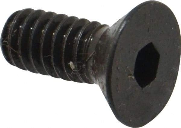 Made in USA - 1/4-20 UNC Hex Socket Drive, 82° Flat Screw - Alloy Steel, Black Oxide Finish, Fully Threaded, 5/8" OAL - Makers Industrial Supply