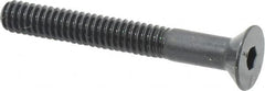 Made in USA - 1/4-20 UNC Hex Socket Drive, 82° Flat Screw - Alloy Steel, Black Oxide Finish, Partially Threaded, 2" OAL - Makers Industrial Supply