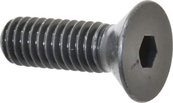 Made in USA - 5/16-18 UNC Hex Socket Drive, 82° Flat Screw - Alloy Steel, Black Oxide Finish, Fully Threaded, 1" OAL - Makers Industrial Supply