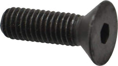 Made in USA - 3/8-16 UNC Hex Socket Drive, 82° Flat Screw - Alloy Steel, Black Oxide Finish, Fully Threaded, 1-1/4" OAL - Makers Industrial Supply