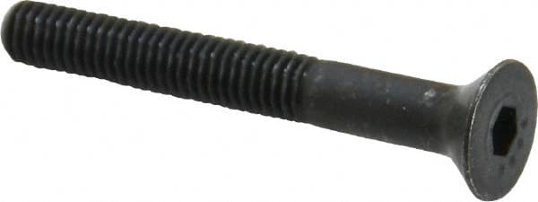 Made in USA - #10-32 UNF Hex Socket Drive, 82° Flat Screw - Alloy Steel, Black Oxide Finish, Fully Threaded, 1-1/2" OAL - Makers Industrial Supply