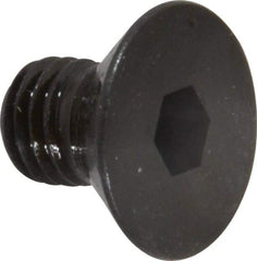 Made in USA - 1/4-28 UNF Hex Socket Drive, 82° Flat Screw - Alloy Steel, Black Oxide Finish, Fully Threaded, 3/8" OAL - Makers Industrial Supply