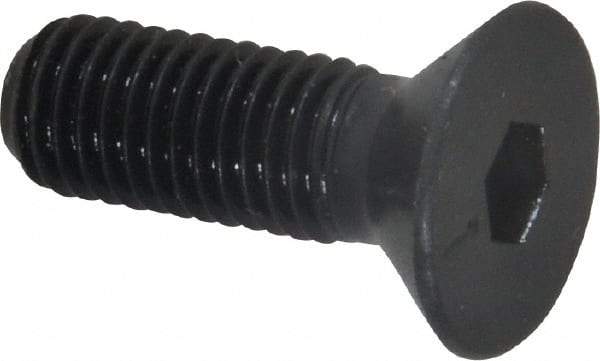 Made in USA - 1/4-28 UNF Hex Socket Drive, 82° Flat Screw - Alloy Steel, Black Oxide Finish, Fully Threaded, 3/4" OAL - Makers Industrial Supply