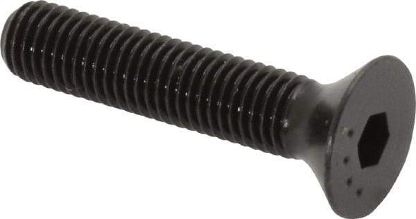 Made in USA - 1/4-28 UNF Hex Socket Drive, 82° Flat Screw - Alloy Steel, Black Oxide Finish, Fully Threaded, 1-1/4" OAL - Makers Industrial Supply