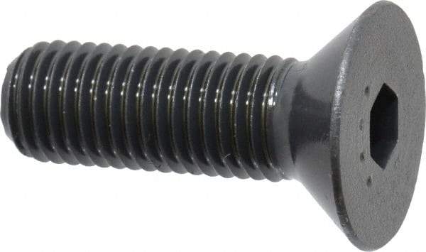 Made in USA - 5/16-24 UNF Hex Socket Drive, 82° Flat Screw - Alloy Steel, Black Oxide Finish, Fully Threaded, 1" OAL - Makers Industrial Supply